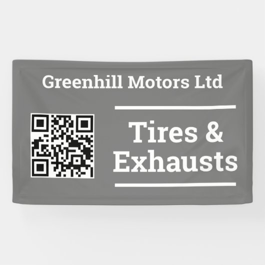 Garagevoertuig Onderhoudsontwerp met QR-code Spandoek (Horizontaal)