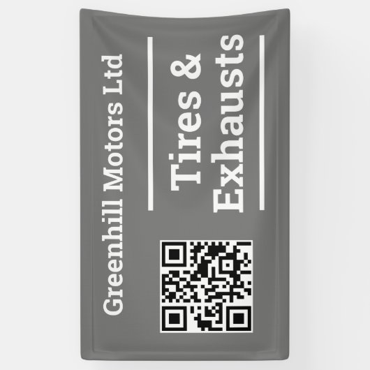 Garagevoertuig Onderhoudsontwerp met QR-code Spandoek (Verticaal)