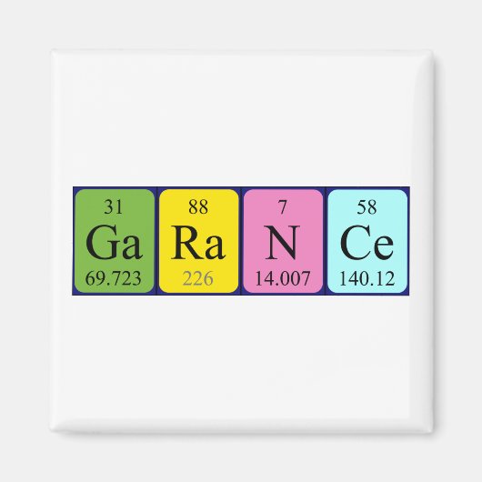 Garance periodieke lijstnaam magnet (Voorkant)