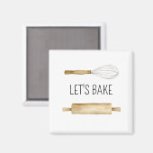 Garandeer Rollende Aquarel Laten Bakken Culinair Magneet (Voorkant / Achterkant)