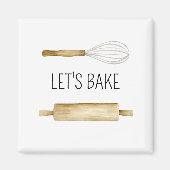 Garandeer Rollende Aquarel Laten Bakken Culinair Magneet (Voorkant)