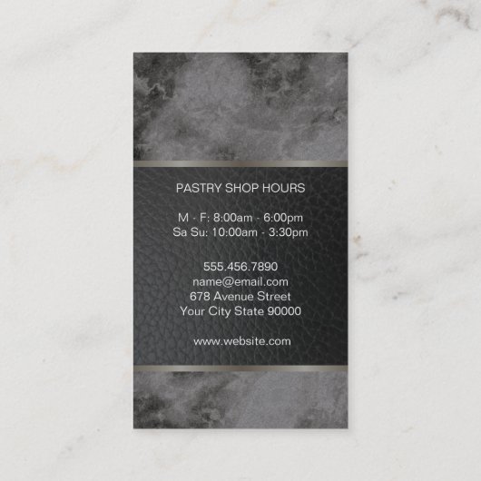 Garandeer Roller Culinaire Zwart Marmer Visitekaartje (Achterkant)