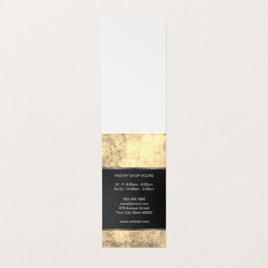 Garandeerrol Culinaire Meester Lux Goud Textuur Visitekaartje (Binnenkant ongevouwen)