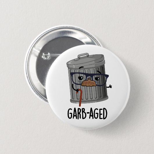 Garb-aged Funny Trash kan draaien Ronde Button 5,7 Cm (Voorkant /achterkant)