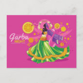 Garba Night Dancer, roze Uitnodiging Briefkaart (Voorkant)