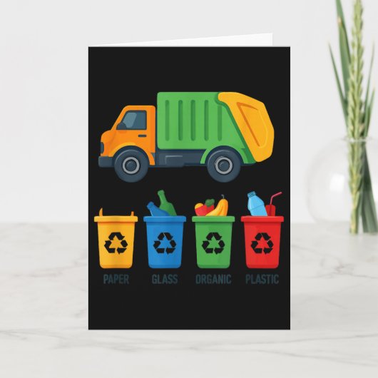Garbage Day Recycling Truck Kids Boys Toddlers Gir Kaart (Voorkant)
