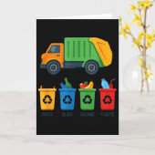 Garbage Day Recycling Truck Kids Boys Toddlers Gir Kaart (Gele Bloem)