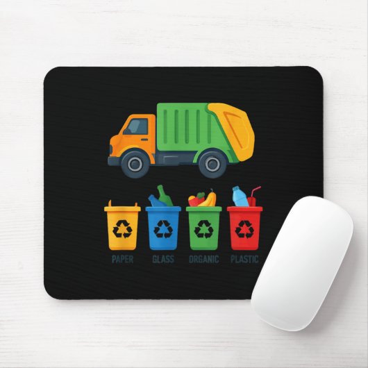 Garbage Day Recycling Truck Kids Boys Toddlers Gir Muismat (Met muis)