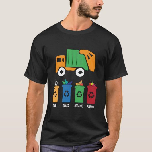 Garbage Day Recycling Truck Toddlers Trash T-shirt (Voorkant)