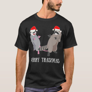 Garbage Gang Opossum Raccoon Merry Trashmas Gift T-shirt