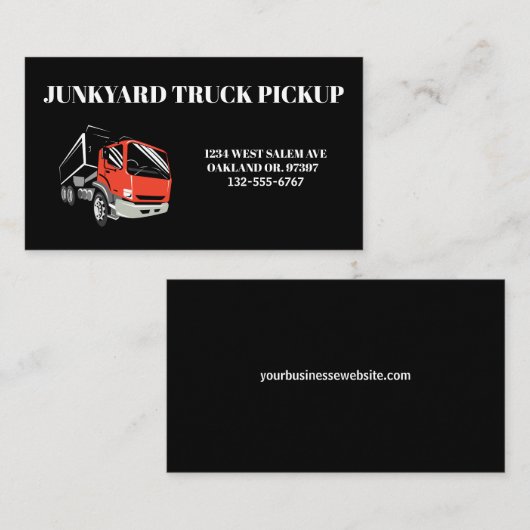 Garbage Junkyard Pickup Visitekaartje (Voorkant / Achterkant)
