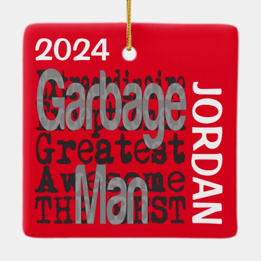 Garbage Man Extraordinaire CUSTOM Keramisch Ornament (Achterkant)