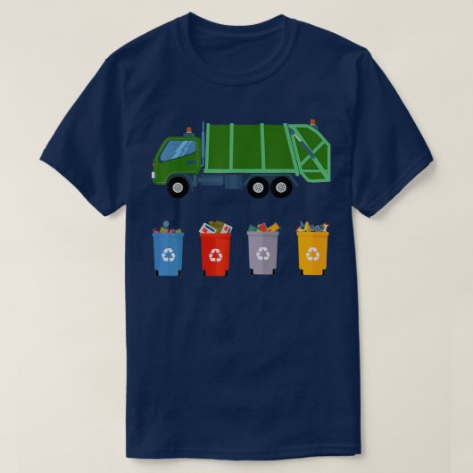 Garbage recycling trash truck girls and boys  t-shirt (Design voorkant)