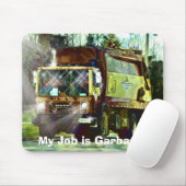 Garbage Refuse Trash Truck Driver's Mousepad Muismat (Met muis)