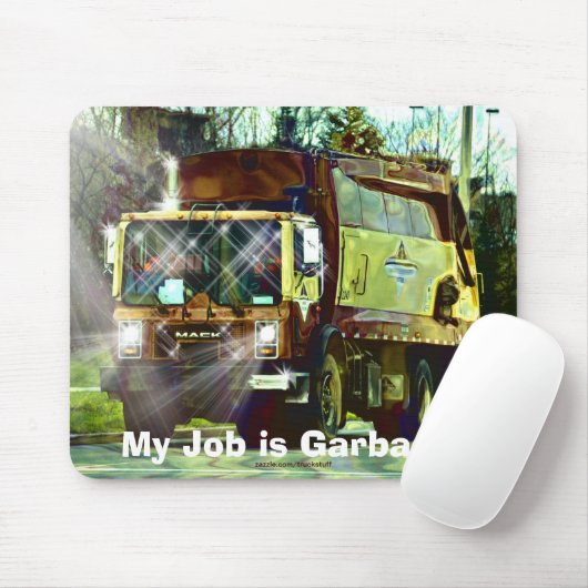 Garbage Refuse Trash Truck Driver's Mousepad Muismat (Met muis)