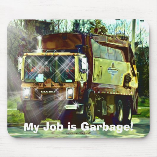 Garbage Refuse Trash Truck Driver's Mousepad Muismat (Voorkant)