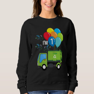 Garbage Truck 1st Birthday Vehicle Green Balloons Trui