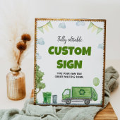 Garbage Truck Birthday Party Table Sign Poster