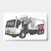 Garbage truck cartoon illustration badge (Achterkant)