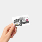 Garbage truck cartoon illustration badge (Handheld)