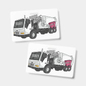 Garbage truck cartoon illustration badge (Voor- en achterkant)