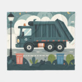 Garbage Truck Fleece Deken (Voorkant (Horizontaal))