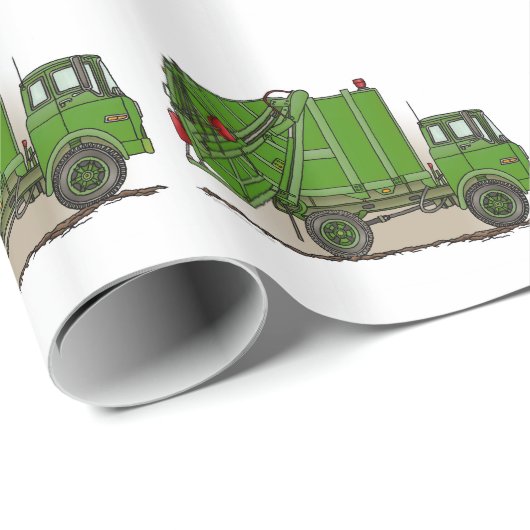 Garbage Truck Green Cadeaupapier (Rol Hoek)