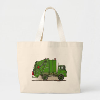 Garbage Truck Green Canvas tas