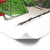 Garbage Truck Green Foto Afdruk (Hoek)