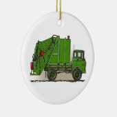 Garbage Truck Green Keramisch Ornament (Rechts)