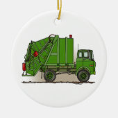 Garbage Truck Green Keramisch Ornament (Voorkant)