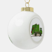 Garbage Truck Green Keramische Bal Ornament (Links)