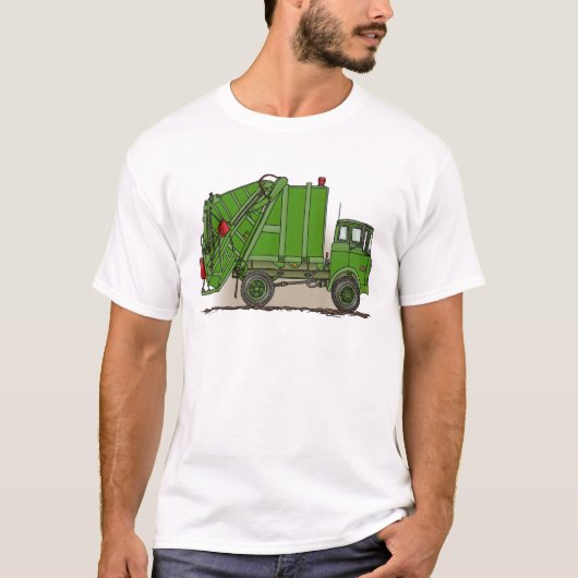 Garbage Truck Green Mans T-Shirt (Voorkant)