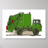 Garbage Truck Green Poster (Voorkant)