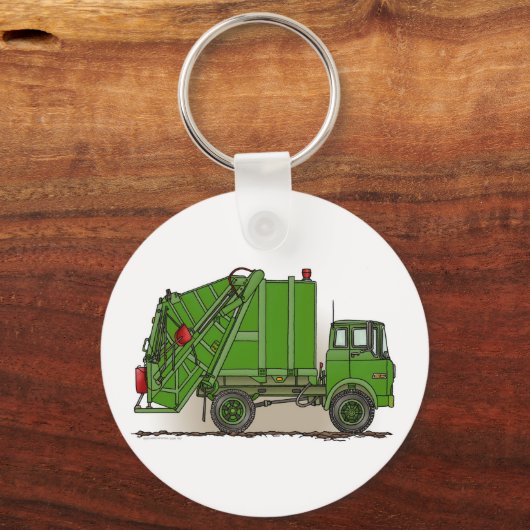Garbage Truck Green Sleutelhanger (Voorkant)