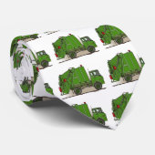 Garbage Truck Green Stropdas (Opgerold)