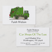 Garbage Truck Green Visitekaartje (Voorkant / Achterkant)