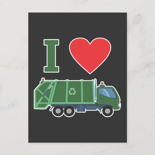 Garbage Truck Liefde Kinderen Afval Recycling Best Briefkaart (Voorkant)