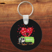Garbage Truck Lover Heart Shape Sleutelhanger (Voorkant)
