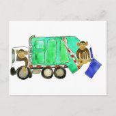 Garbage Truck Monkey Briefkaart (Voorkant)