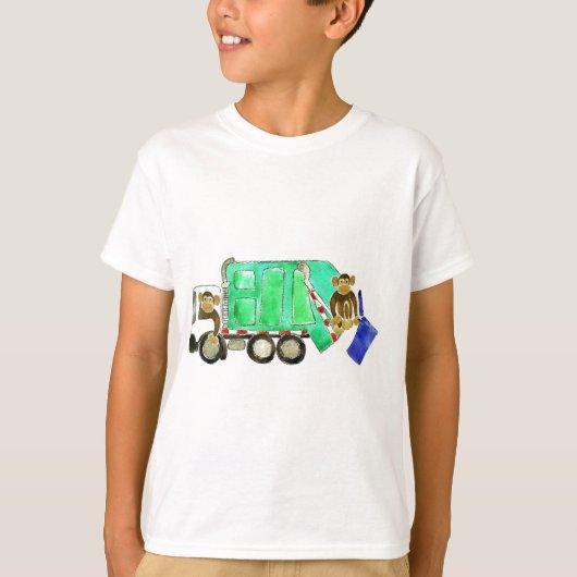 Garbage Truck Monkey T-shirt (Voorkant)