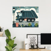 Garbage Truck Poster (Thuiskantoor)