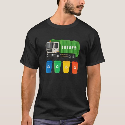 Garbage Truck  Truck Trash Recycling  Waste Manage T-shirt (Voorkant)