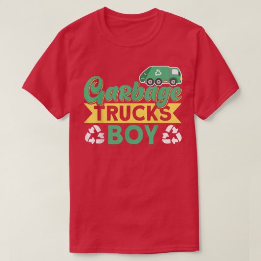 Garbage Trucks Boy Waste Management Garbage Truck  T-shirt (Design voorkant)