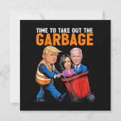 Garbage voor Trump 2024 Funny Time to Take Out Gar Bedankkaart (Achterkant)