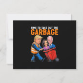 Garbage voor Trump 2024 Funny Time to Take Out Gar RSVP Kaartje (Achterkant)