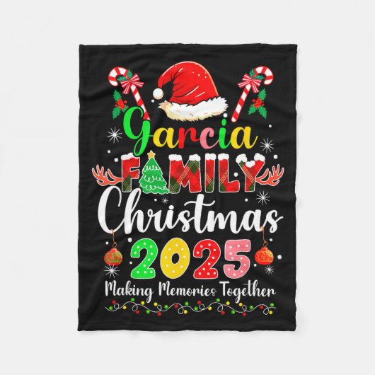 Garcia Family Christmas 2025 Matching Santa Hat Xm Fleece Deken (Voorkant)