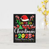 Garcia Family Christmas 2025 Matching Santa Hat Xm Kaart (Gele Bloem)