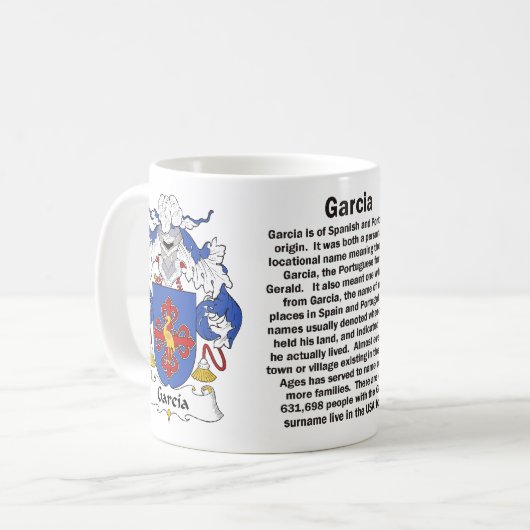 Garcia Family Crest op een mok (Voorkant links)