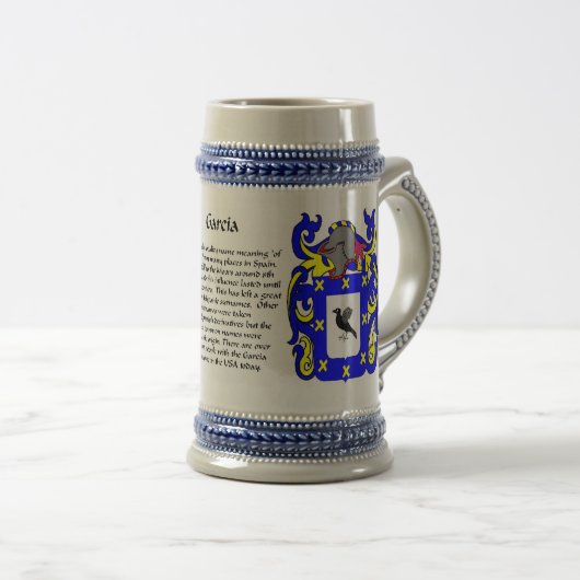 Garcia Family Crest Stein Bierpul (Voorkant rechts)